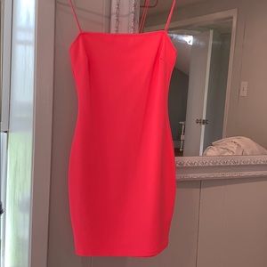 Neon pink mini dress